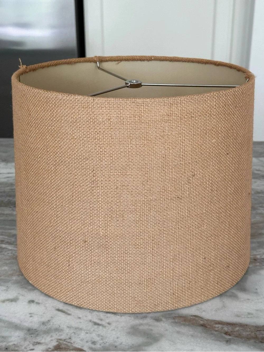 Tan Burlap Drum Table Lamp Shade